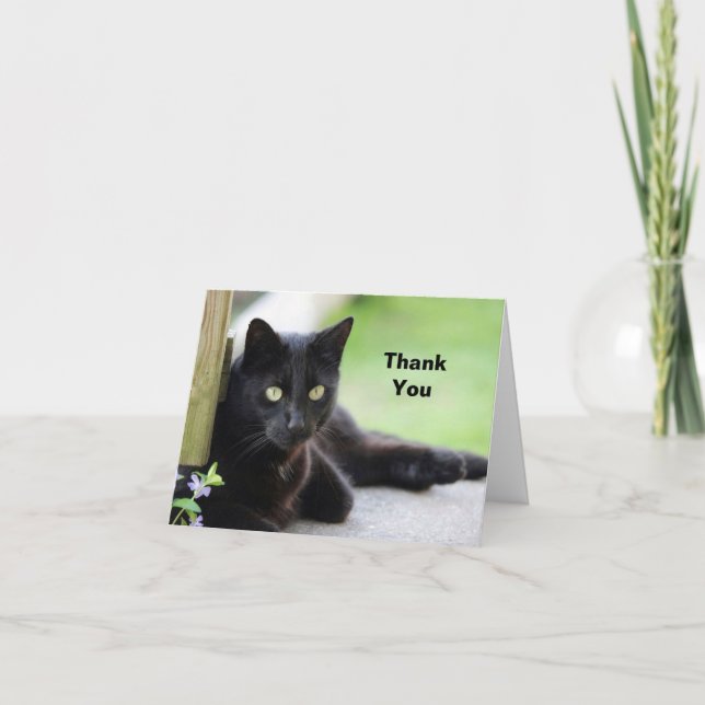 Black Cat Thank You Card (Front)
