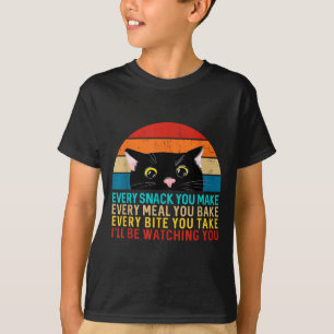 Black Cat Themed Every Snack You Make Retro Peekin T-Shirt
