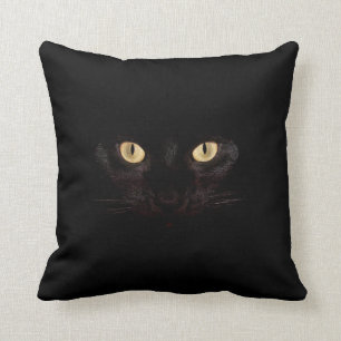 black cat throw pillow