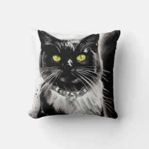 Black Cat Throw Pillow