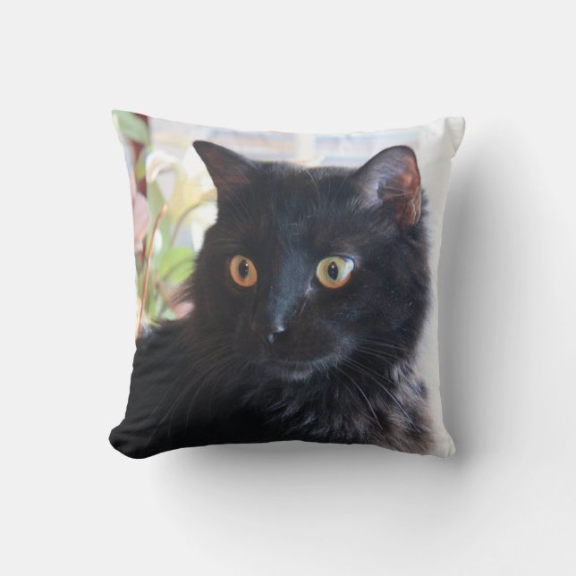 Black Cat, throw pillow (Front)