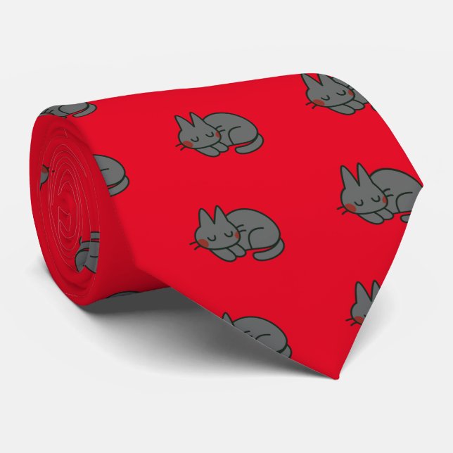 Black cat tie (Rolled)