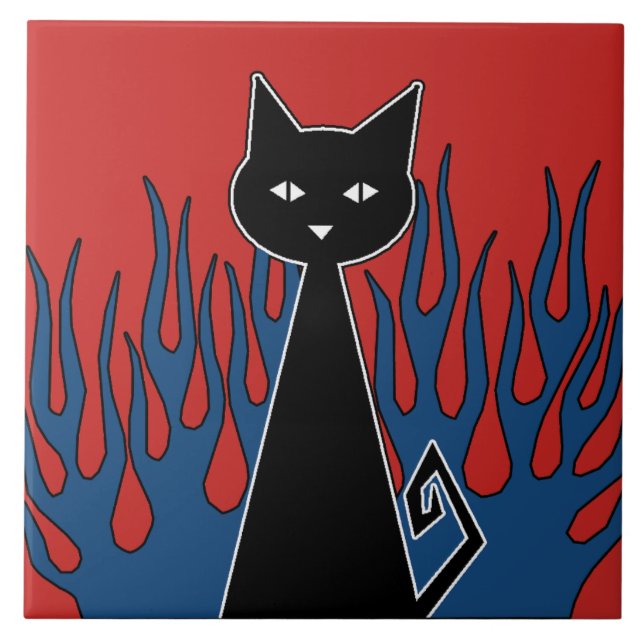 Black Cat Tile (Front)