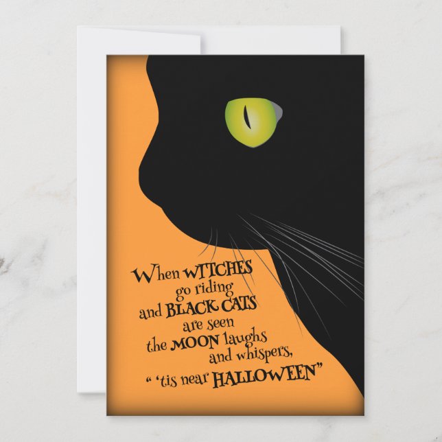 Black Cat 'Tis Halloween Party Invitation (Front)