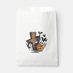 Black Cat Tombstone Bats Halloween Favour Bags