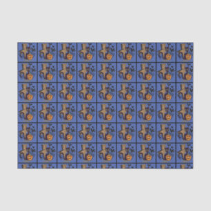 Black Cat Tombstone Bats Halloween Tissue Paper