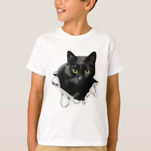 Black Cat Torn Cloth Gifts For Cat Lover  T-Shirt