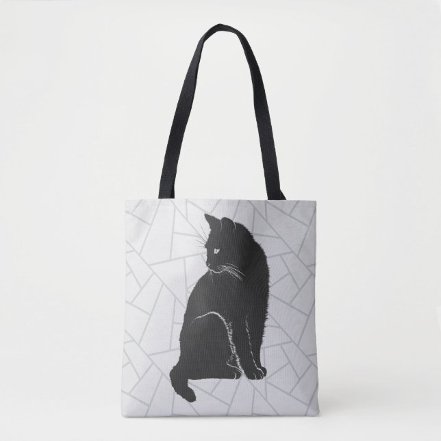 Black Cat Tote Bag (Front)