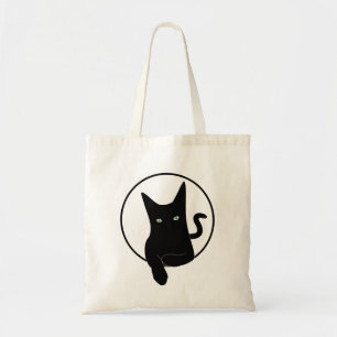 Black cat tote bag