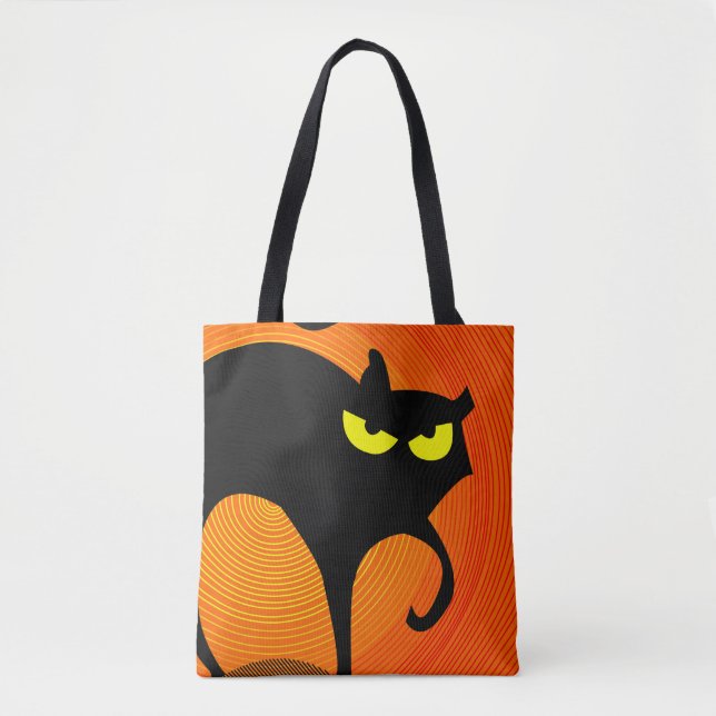 Black Cat Tote Bag (Front)