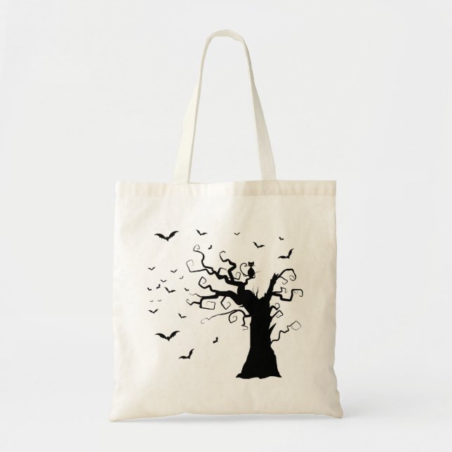 Black Cat Tote Bag (Front)