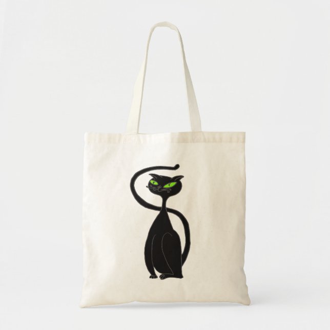 Black Cat Tote Bag (Front)
