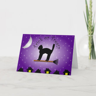 Black Cat Trick or Treat? Halloween Card
