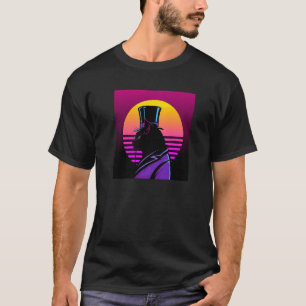 Black Cat Tuxedo Top Hat Cyber Punk Profile 80s Su