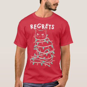 Black Cat Up on Christmas Lights by Tobe Fonseca T-Shirt