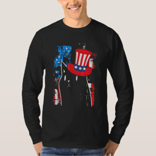 Black Cat Usa Flag Patriotic Kitten American Patri T-Shirt