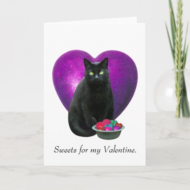 Black Cat Valentine Card (Front)