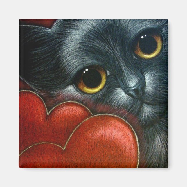 BLACK CAT VALENTINE Magnet (Front)