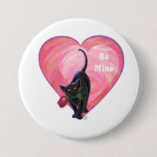 Black Cat Valentine's Day 7.5 Cm Round Badge