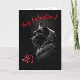 Black Cat Valentine's Day Card for Any Pet Parent