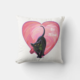 Black Cat Valentine's Day Cushion