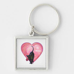 Black Cat Valentine's Day Key Ring