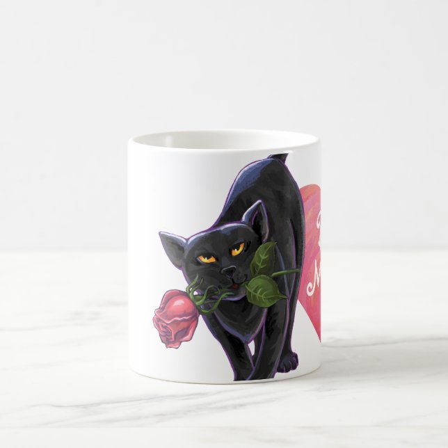 Black Cat Valentine's Day Magic Mug (Center)