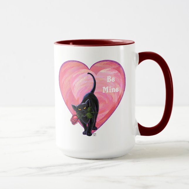 Black Cat Valentine's Day Mug (Right)