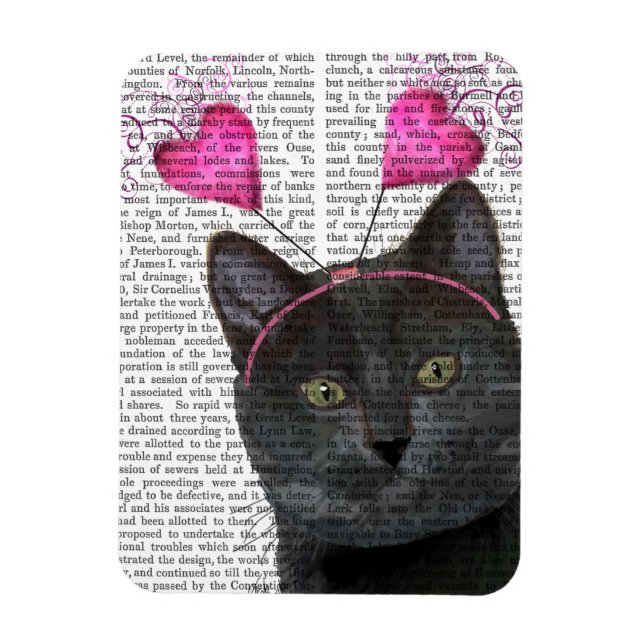 Black Cat Valentines Magnet (Vertical)