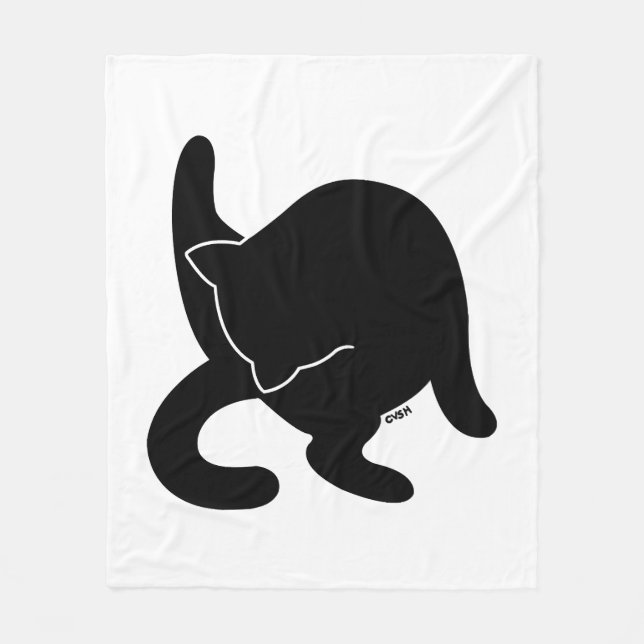 Black Cat Versus Humans mp Fleece Blanket (Front)