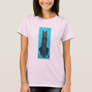 Black Cat Vintage Look T-Shirt