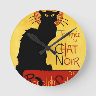 Black Cat Vintage Tournée du Chat Noir, Theophile Round Clock