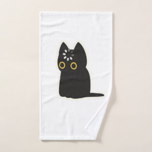 Black Cat Void Loading Cute Silly Funny Animal Lov Hand Towel