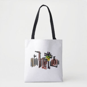 Black Cat walking in autumn cool Tote Bag