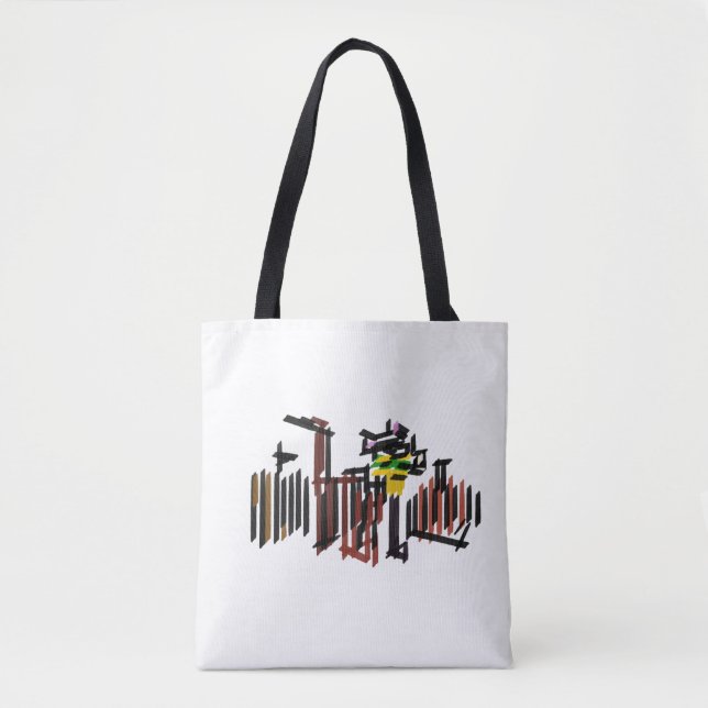 Black Cat walking in autumn cool  Tote Bag (Front)