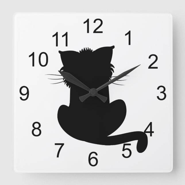 Black Cat Wall Clock (Front)