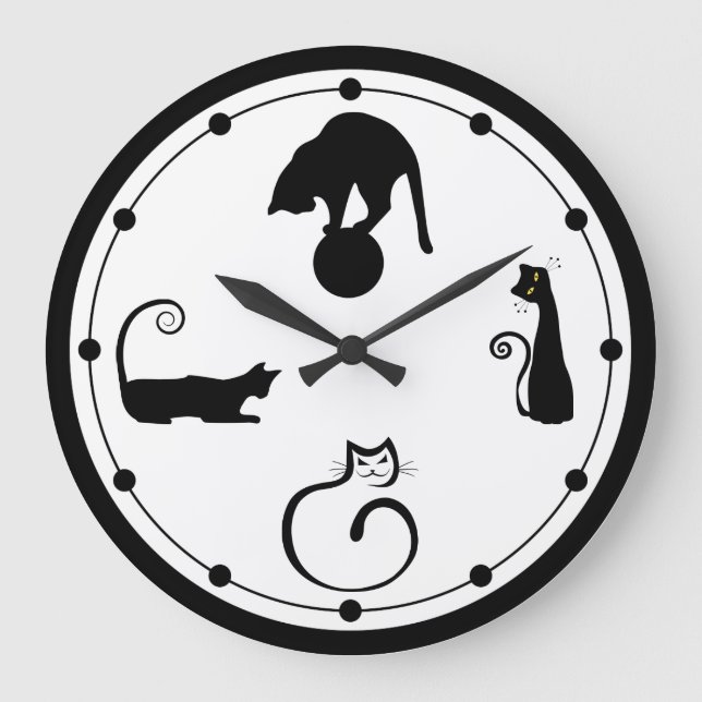 Black Cat Wall Clock (Front)