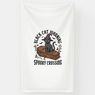 Black Cat Warning Vintage Halloween Witch Cat_1 Banner