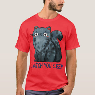 Black Cat Watch You Sleep T-Shirt