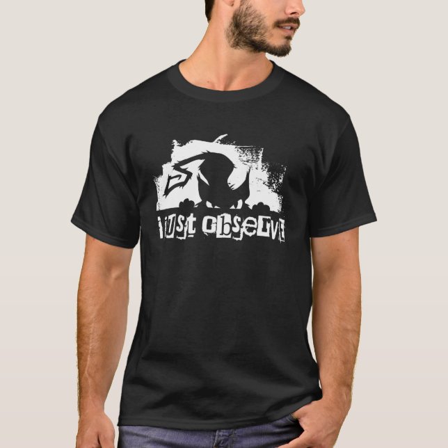 Black Cat Watched  Gothic Design T-Shirt (Front)
