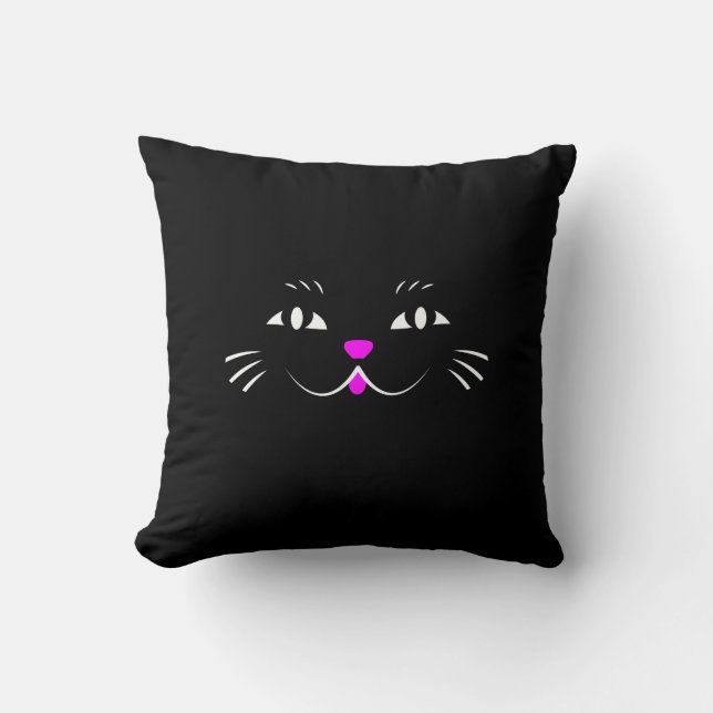 Black Cat Watching You Cushion (Front)