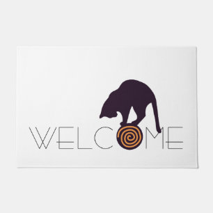 Black Cat Welcome Doormat