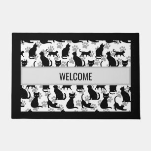 Black Cat Welcome Mat – Halloween & Everyday Home 