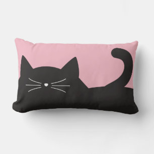 Black Cat, Whiskers and Tail Lumbar Cushion