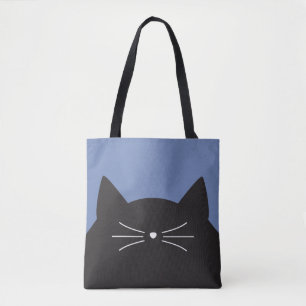 Black Cat, Whiskers and Tail Tote Bag