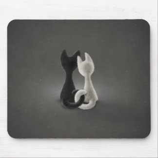 Black Cat White Cat (Colour 2) Mouse Pad