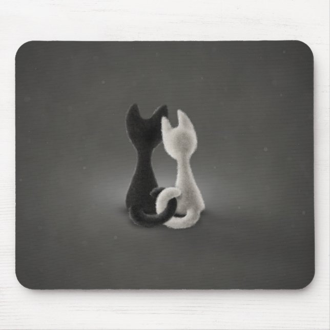 Black Cat White Cat (Colour 2) Mouse Pad (Front)