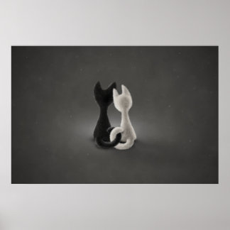 Black Cat White Cat (Colour 2) Poster