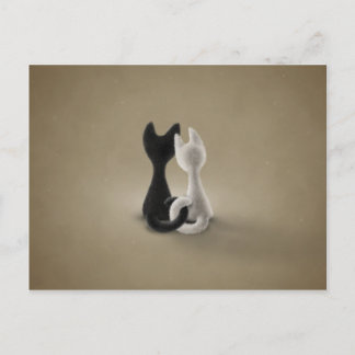 Black Cat White Cat (Colour 3) Postcard