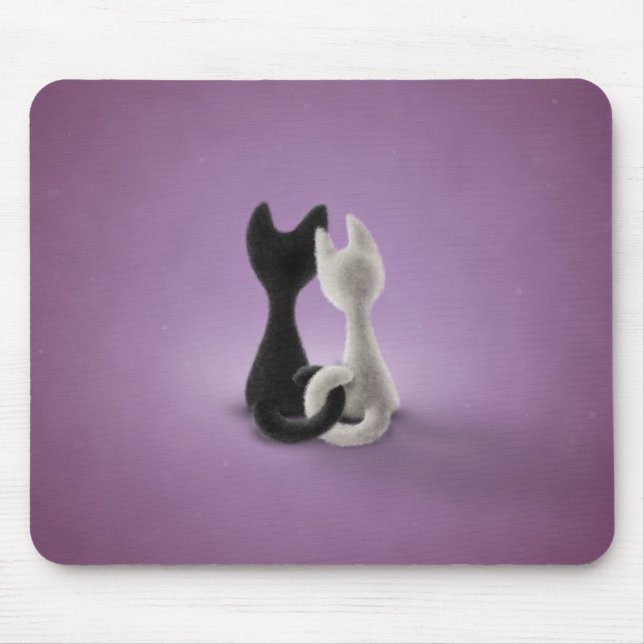 Black Cat White Cat (Colour 4) Mouse Pad (Front)